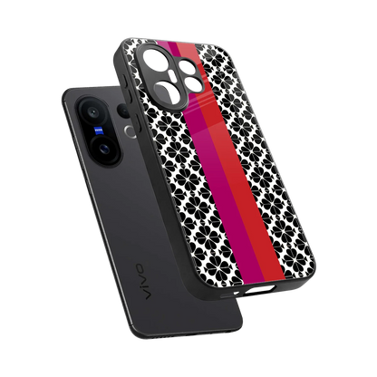 Rosy Noir sleek vivo x200 fe cover with tempered glass back and TPU edges