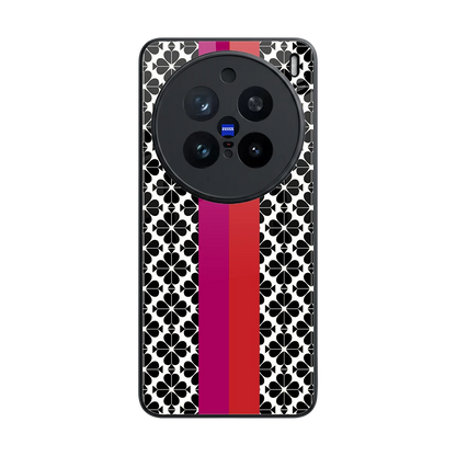 Rosy Noir back phone cover | glass case for vivo x200 pro