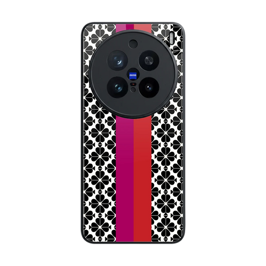 Rosy Noir back phone cover | glass case for vivo x200 pro