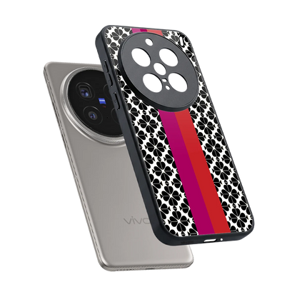 Rosy Noir sleek vivo x200 pro cover with tempered glass back and TPU edges