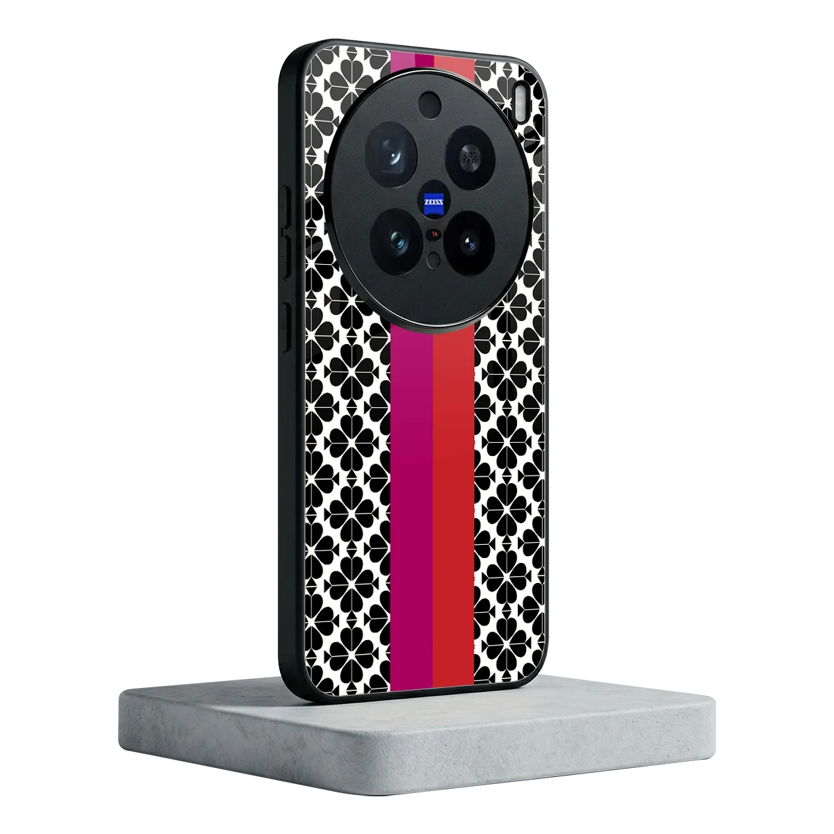 Rosy Noir vivo x200 pro mobile cover | shockproof glass phone case