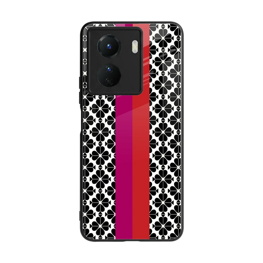 Rosy Noir back phone cover | glass case for vivo y16