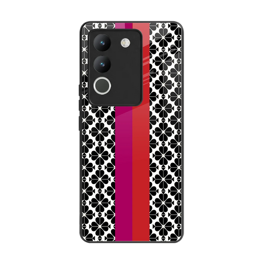 Rosy Noir back phone cover | glass case for vivo y200 5g