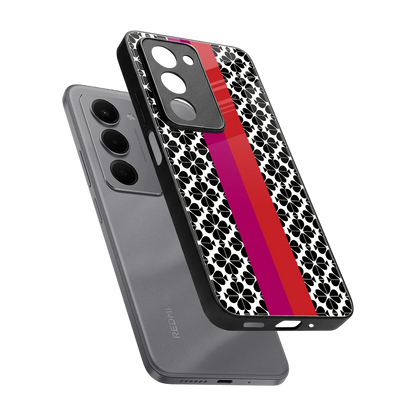 Rosy Noir sleek redmi 15 5g cover with tempered glass back and TPU edges