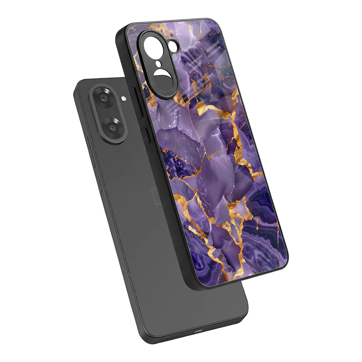 Royal Amethyst sleek oneplus nord ce5 5g cover with tempered glass back and TPU edges