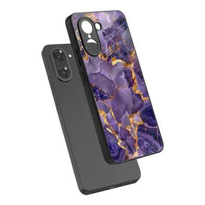 Royal Amethyst sleek oneplus nord ce5 5g cover with tempered glass back and TPU edges