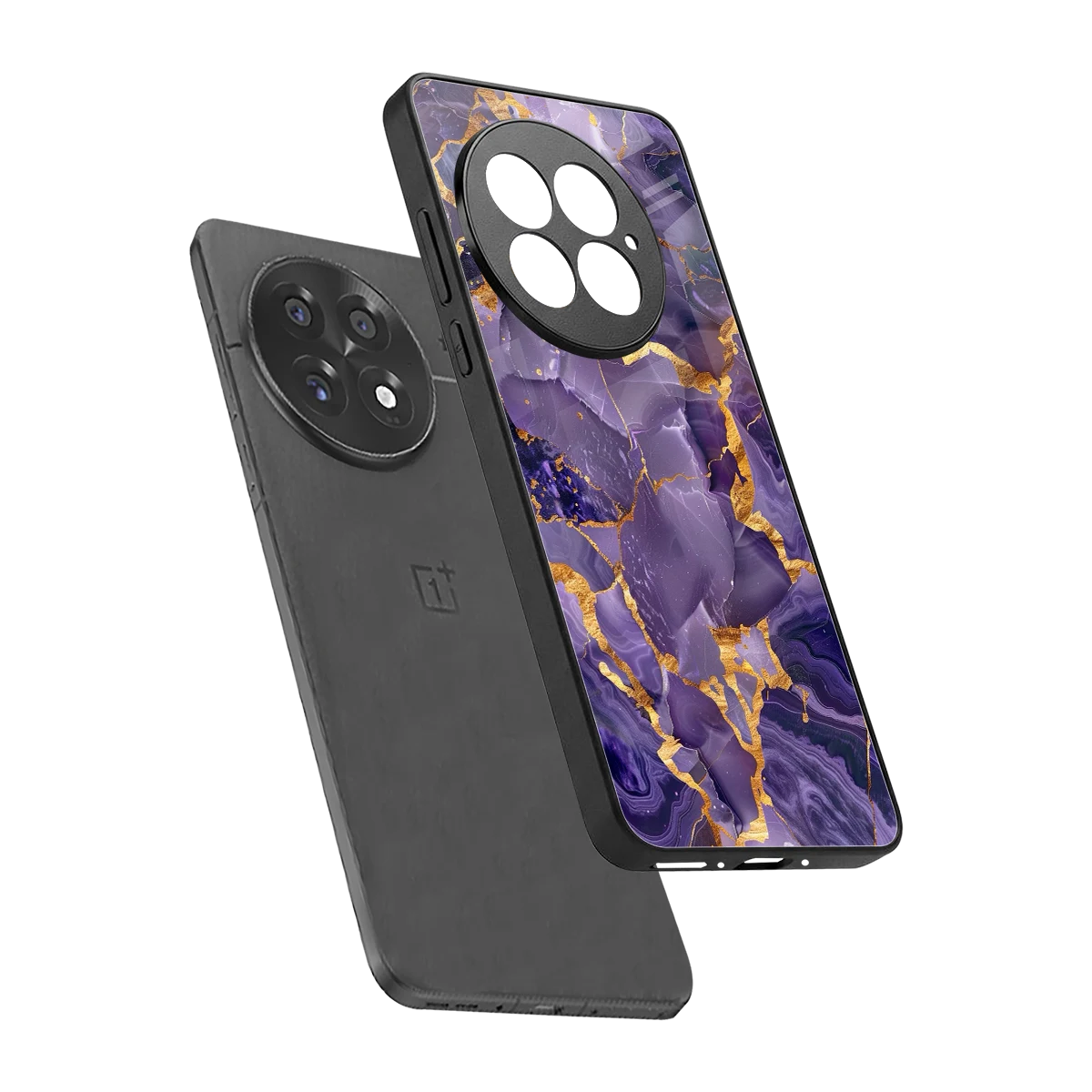 Royal Amethyst sleek oneplus 13 cover with tempered glass back and TPU edges