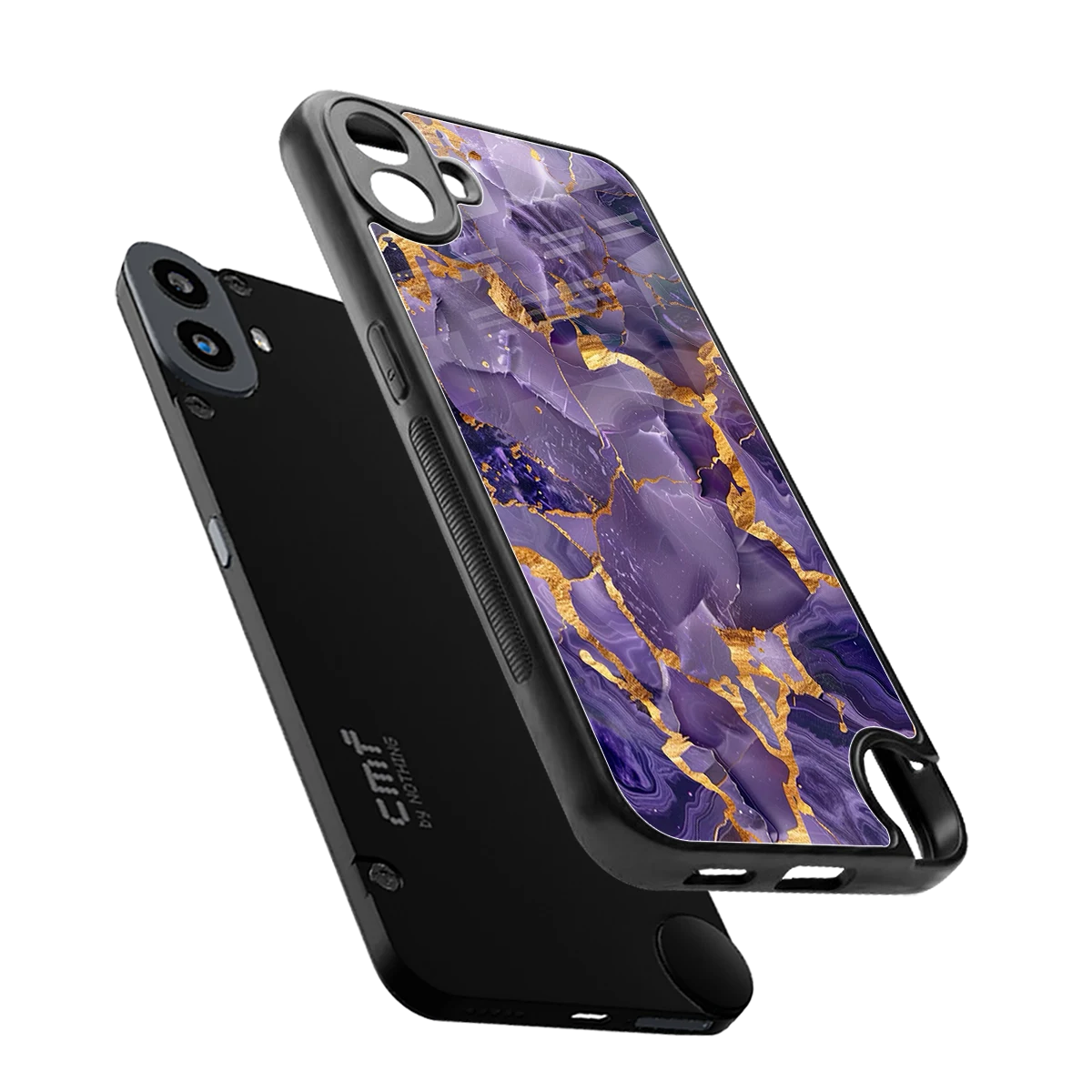Royal Amethyst sleek cmf nothing phone 1 cover with tempered glass back and TPU edges