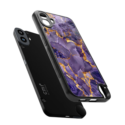 Royal Amethyst sleek cmf nothing phone 1 cover with tempered glass back and TPU edges