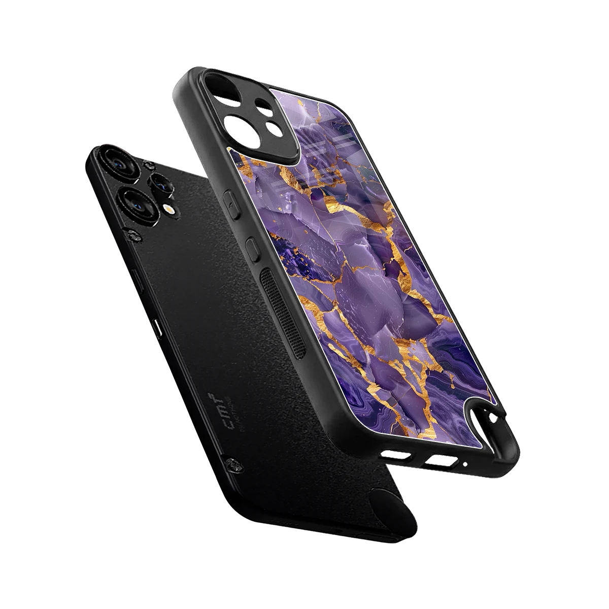 Royal Amethyst sleek cmf nothing phone 2 pro cover with tempered glass back and TPU edges