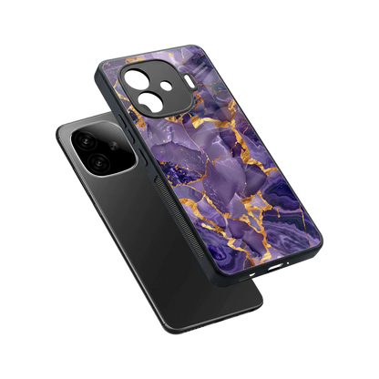 Royal Amethyst sleek iqoo neo 10r 5g cover with tempered glass back and TPU edges