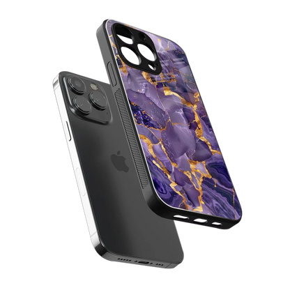Royal Amethyst sleek iphone 14 pro max cover with tempered glass back and TPU edges