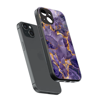 Royal Amethyst sleek iphone 14 cover with tempered glass back and TPU edges