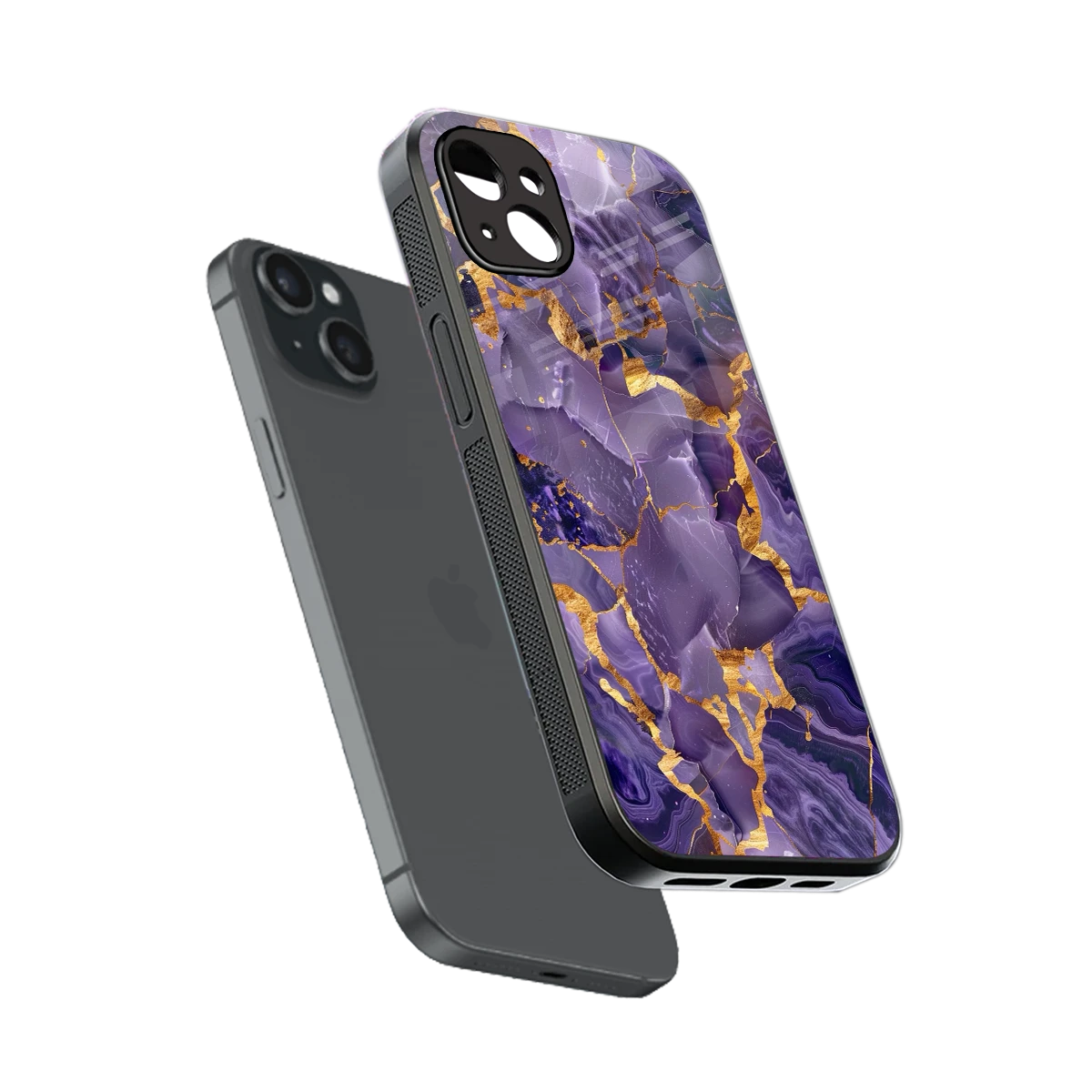 Royal Amethyst sleek iphone 14 plus cover with tempered glass back and TPU edges