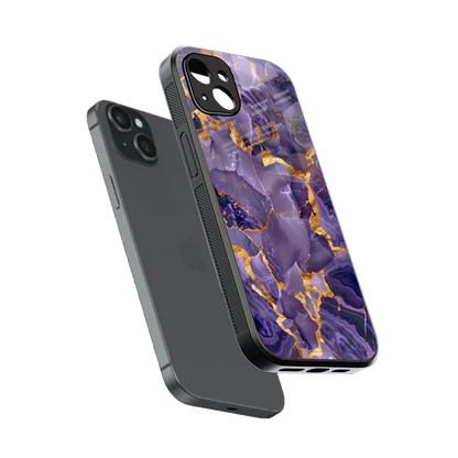 Royal Amethyst sleek iphone 14 plus cover with tempered glass back and TPU edges
