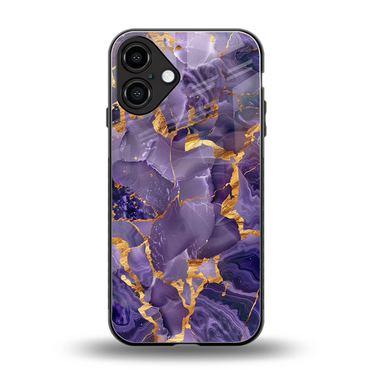 Royal Amethyst back phone cover | glass case for iphone 16 plus