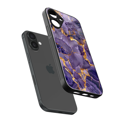 Royal Amethyst sleek iphone 16 plus cover with tempered glass back and TPU edges