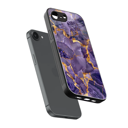 Royal Amethyst sleek iphone 16e cover with tempered glass back and TPU edges