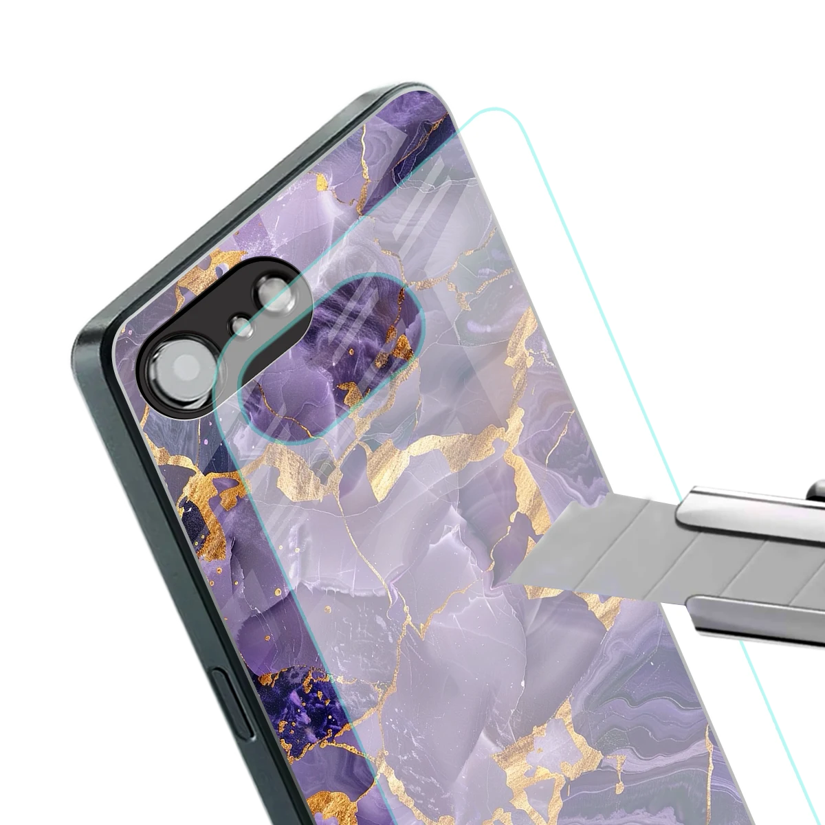 Royal Amethyst stylish phone case for iphone 16e | glossy glass and slim fit