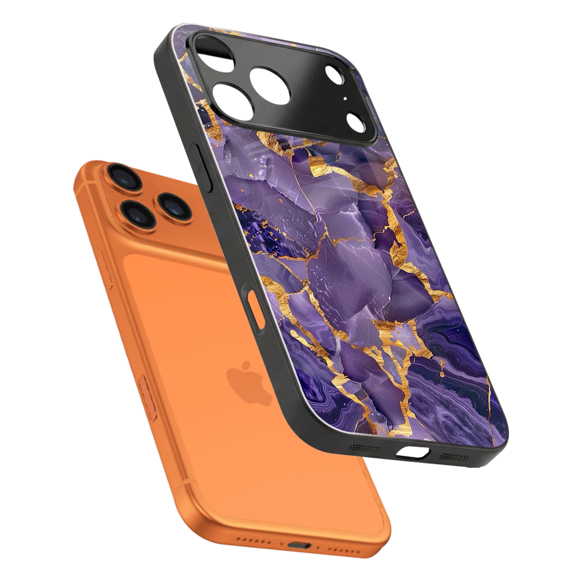 Royal Amethyst sleek iphone 17 pro cover with tempered glass back and TPU edges