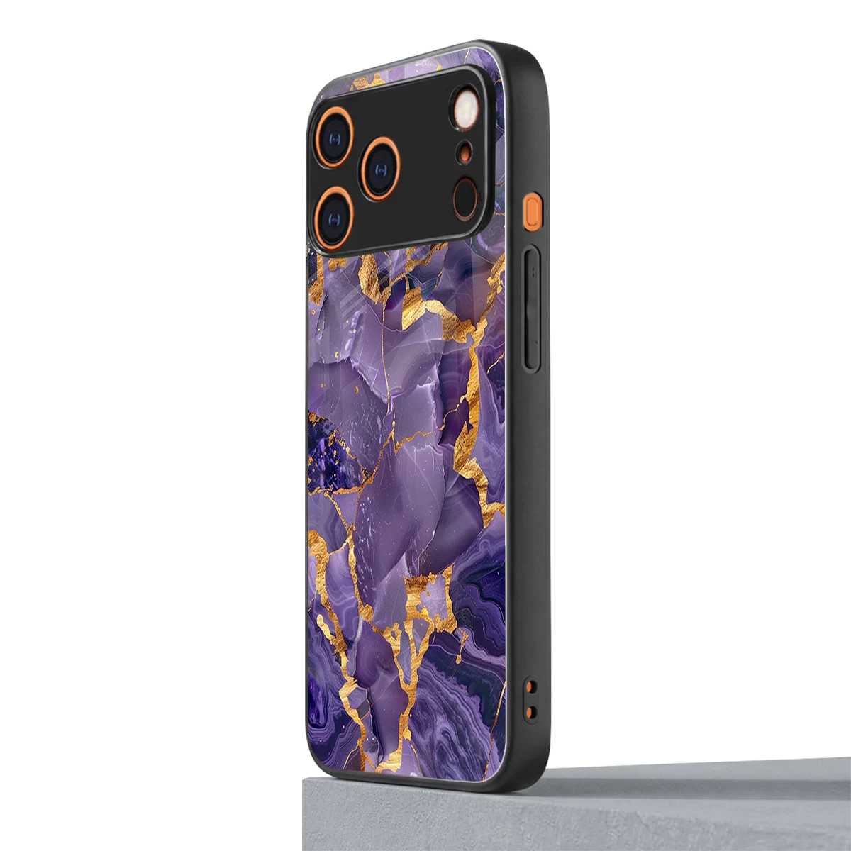 Royal Amethyst iphone 17 pro mobile cover | shockproof glass phone case
