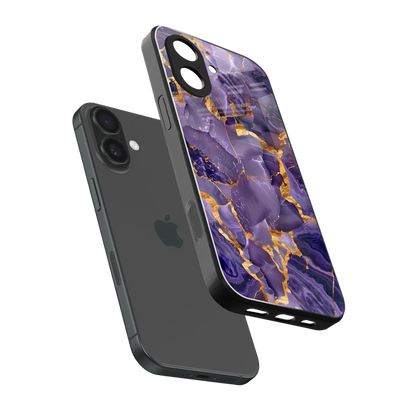 Royal Amethyst sleek iphone 17 cover with tempered glass back and TPU edges