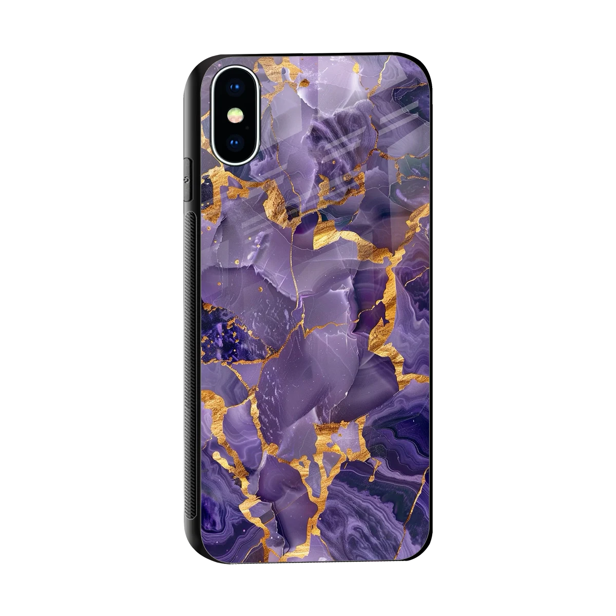 Royal Amethyst sleek iphone x cover with tempered glass back and TPU edges