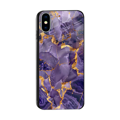 Royal Amethyst sleek iphone x cover with tempered glass back and TPU edges