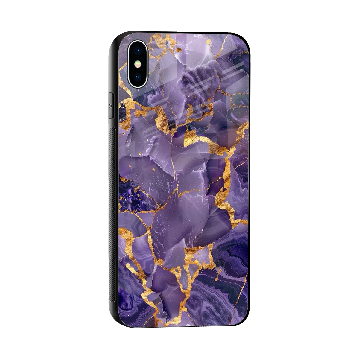 Royal Amethyst sleek iphone xs max cover with tempered glass back and TPU edges