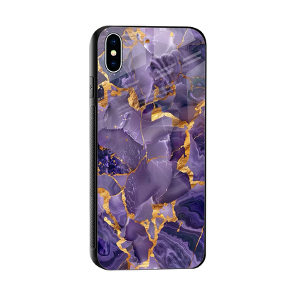 Royal Amethyst sleek iphone xs max cover with tempered glass back and TPU edges