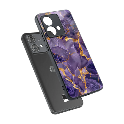 Royal Amethyst sleek motorola edge 40 neo 5g cover with tempered glass back and TPU edges