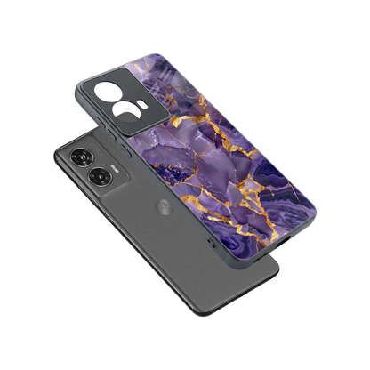 Royal Amethyst sleek motorola edge 50 fusion cover with tempered glass back and TPU edges