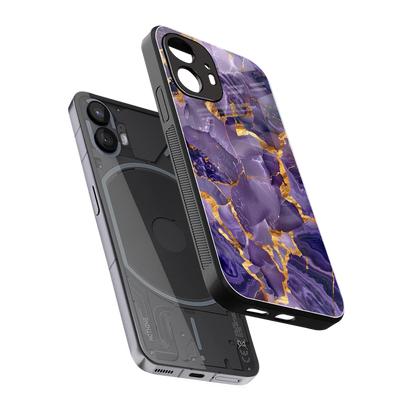 Royal Amethyst sleek nothing phone 2 cover with tempered glass back and TPU edges