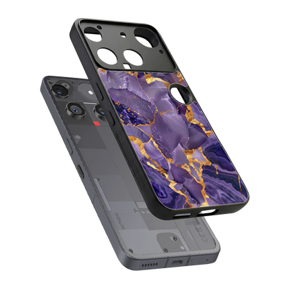 Royal Amethyst sleek nothing phone 3 cover with tempered glass back and TPU edges