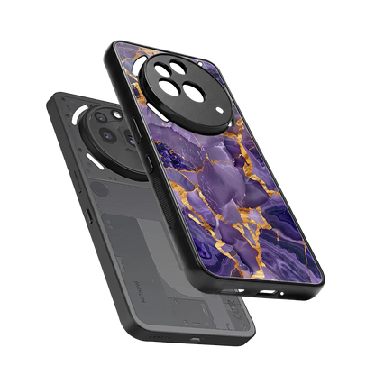 Royal Amethyst sleek nothing phone 3a pro cover with tempered glass back and TPU edges