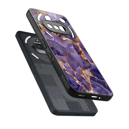 Royal Amethyst sleek nothing phone 3a cover with tempered glass back and TPU edges