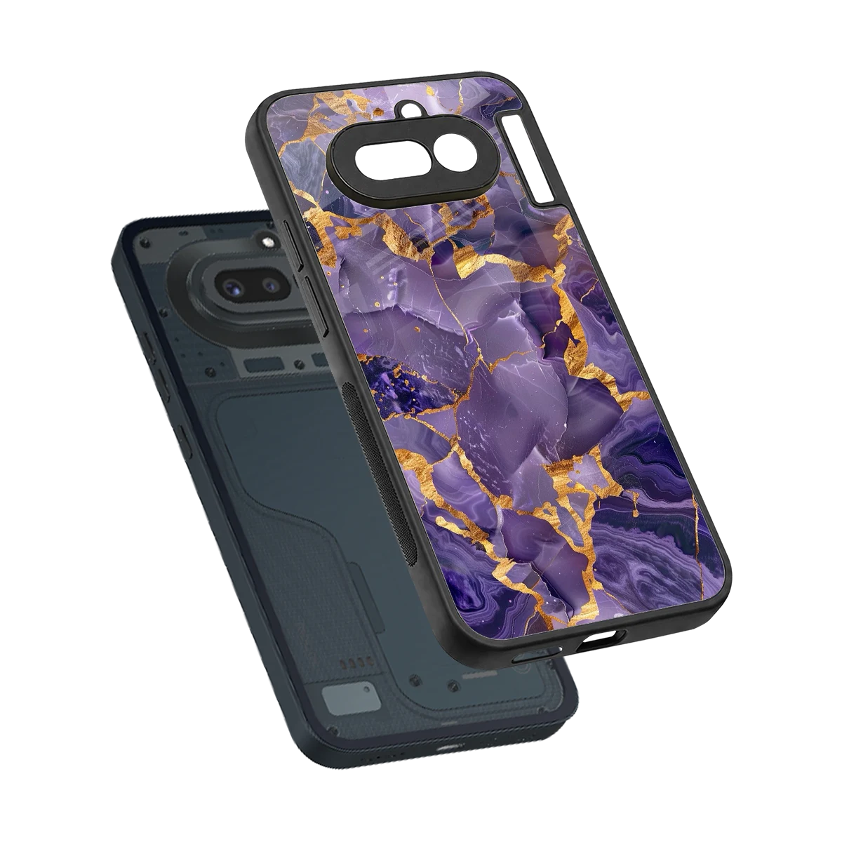 Royal Amethyst sleek nothing phone 4a cover with tempered glass back and TPU edges