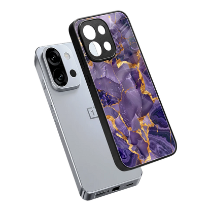 Royal Amethyst sleek oneplus 13s cover with tempered glass back and TPU edges