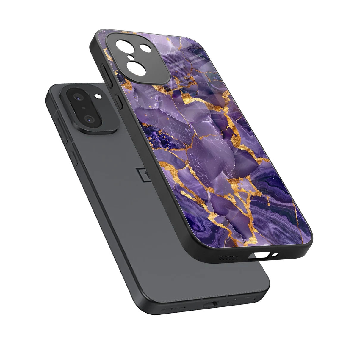 Royal Amethyst sleek oneplus 15r cover with tempered glass back and TPU edges