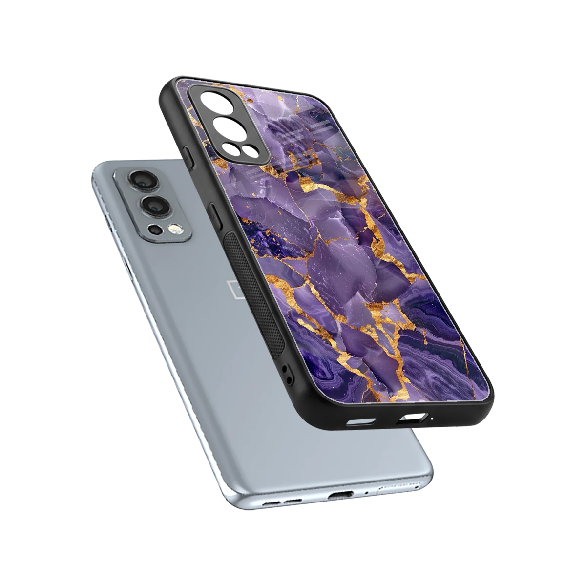 Royal Amethyst sleek oneplus nord 2 cover with tempered glass back and TPU edges