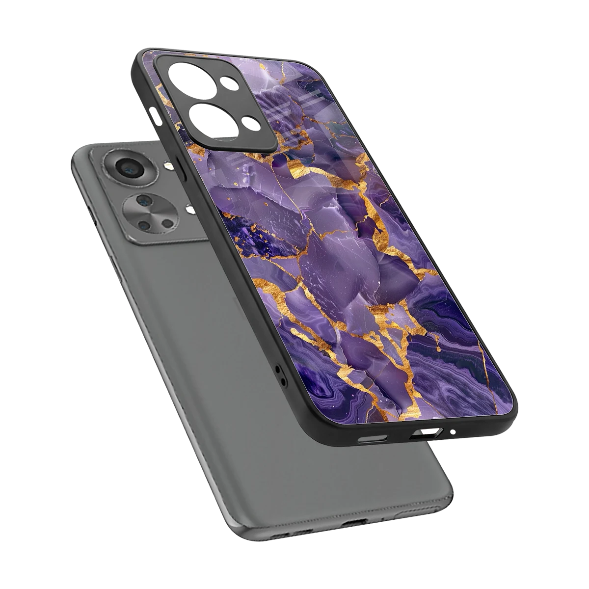 Royal Amethyst sleek oneplus nord 2t cover with tempered glass back and TPU edges