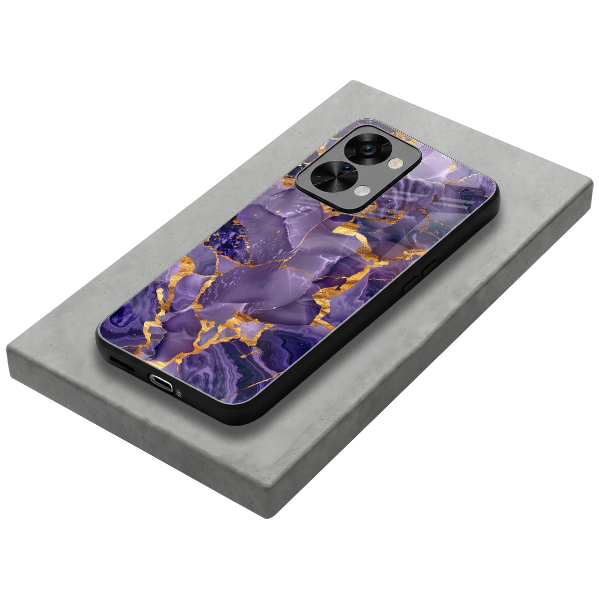 Royal Amethyst stylish phone case for oneplus nord 2t | glossy glass and slim fit
