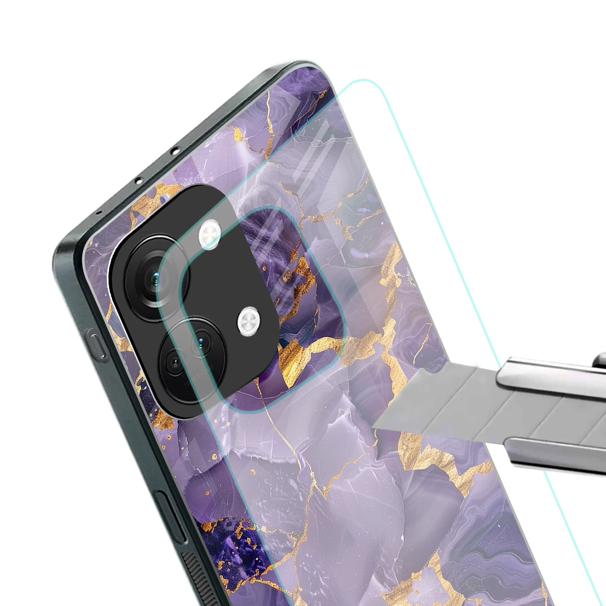Royal Amethyst stylish phone case for oneplus nord 3 | glossy glass and slim fit