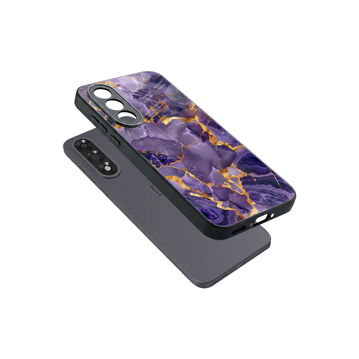 Royal Amethyst sleek oneplus nord 5 cover with tempered glass back and TPU edges