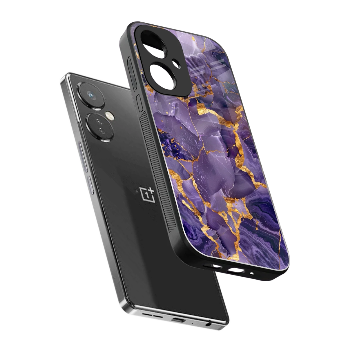 Royal Amethyst sleek oneplus nord ce 3 cover with tempered glass back and TPU edges