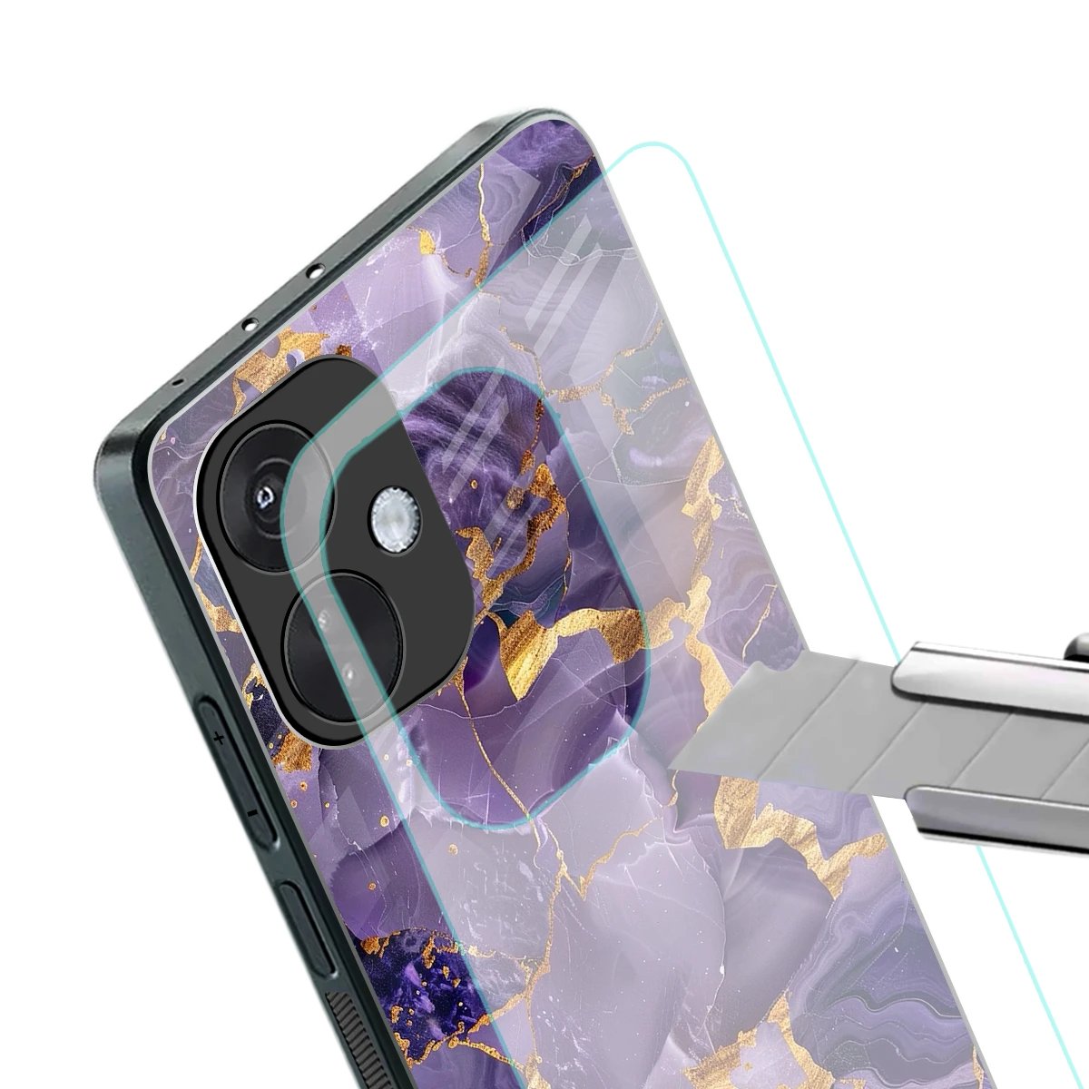 Royal Amethyst stylish phone case for oneplus nord ce 3 | glossy glass and slim fit