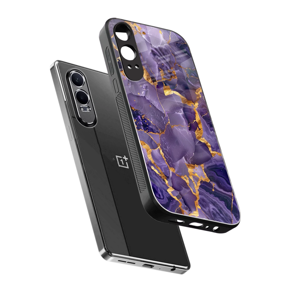 Royal Amethyst sleek oneplus nord ce 4 lite cover with tempered glass back and TPU edges