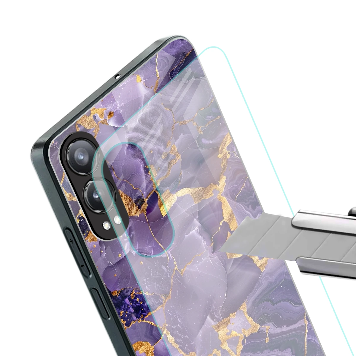 Royal Amethyst stylish phone case for oneplus nord ce 4 lite | glossy glass and slim fit