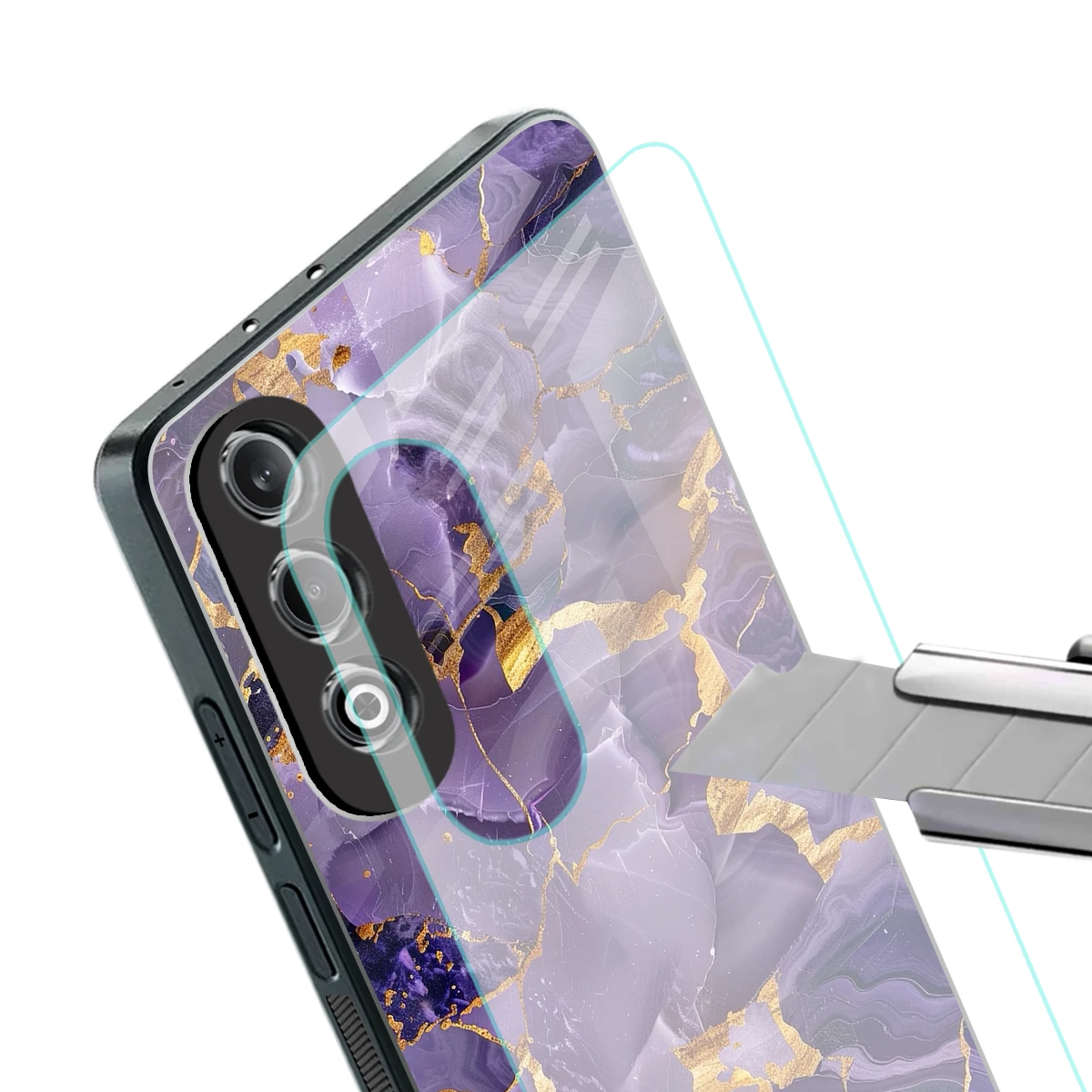 Royal Amethyst stylish phone case for oneplus nord ce 4 | glossy glass and slim fit