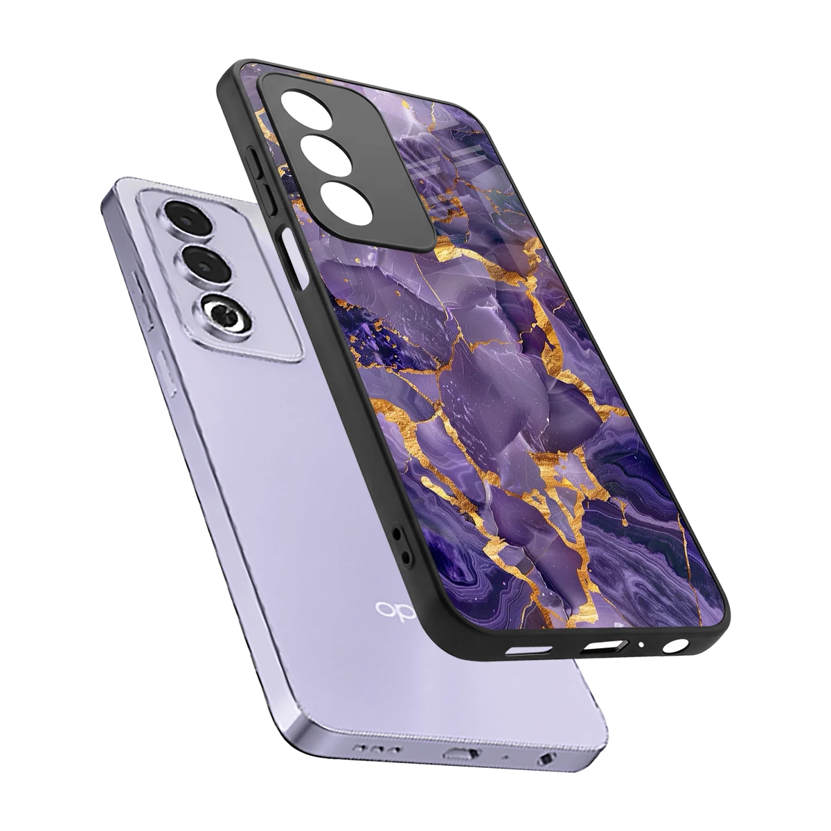 Royal Amethyst sleek oppo a3 pro cover with tempered glass back and TPU edges